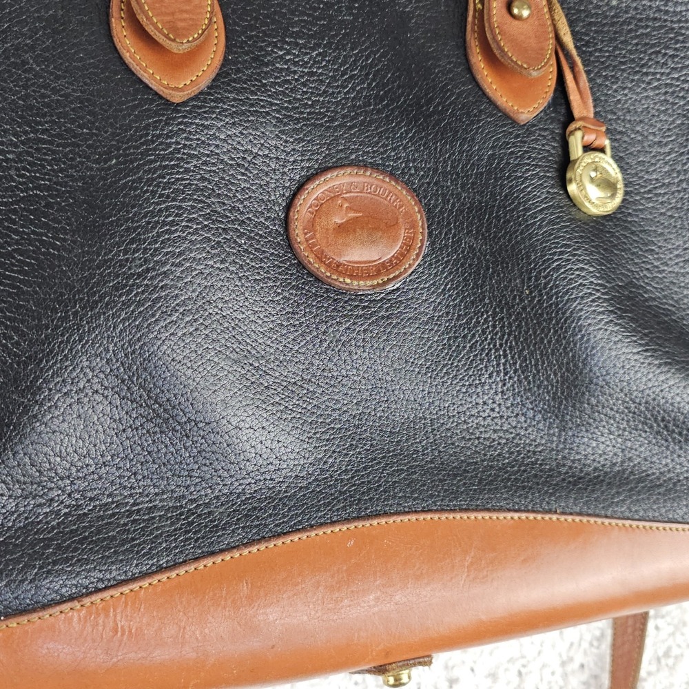 Vintage 90s Dooney And Bourke Pebbled Leather Satchel Laptop Bag Made In USA - Picture 2 of 16